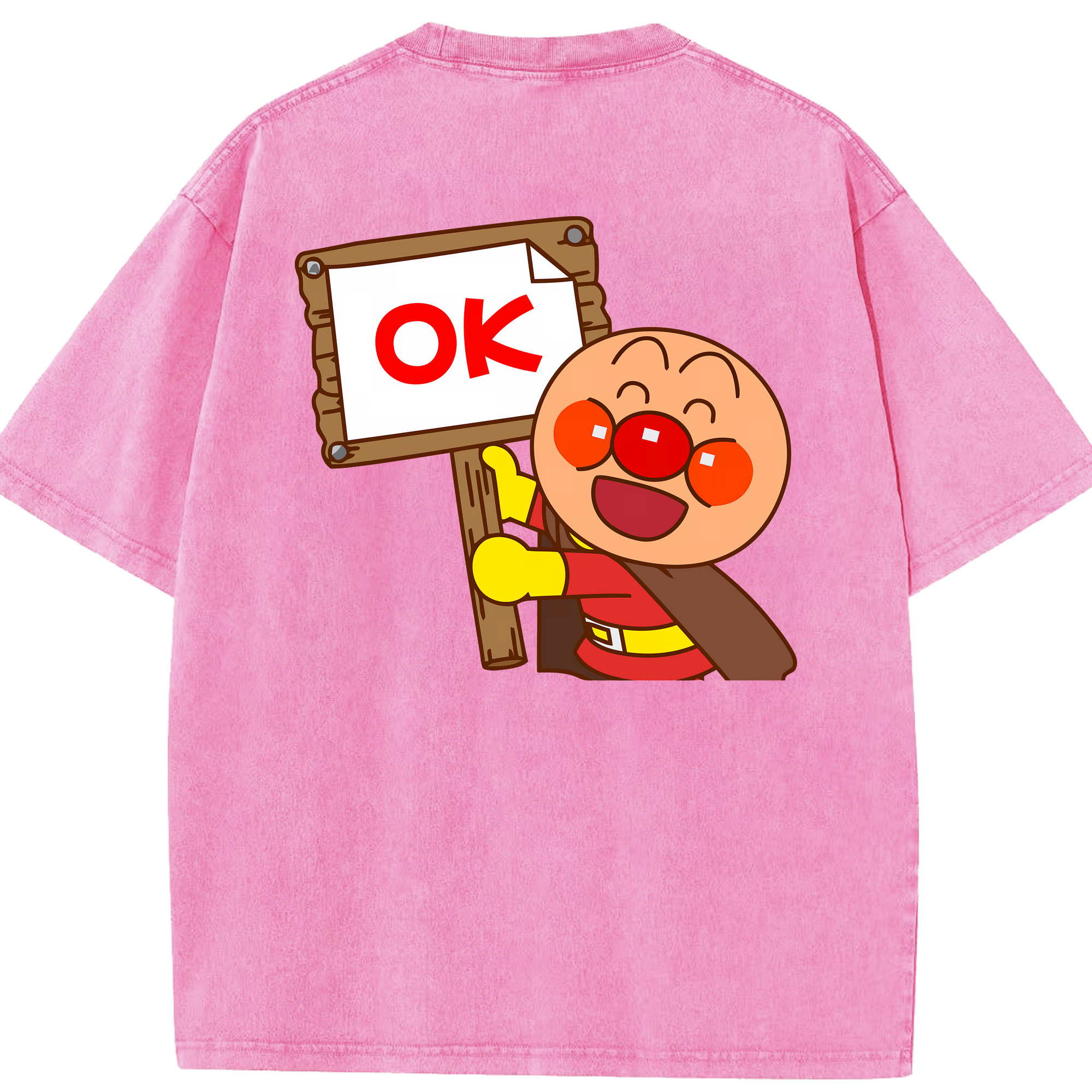 （画像用） アンパンマン Anpanman 綿100% ヴィンテージ風 半袖Tシャツ（背面プリント）